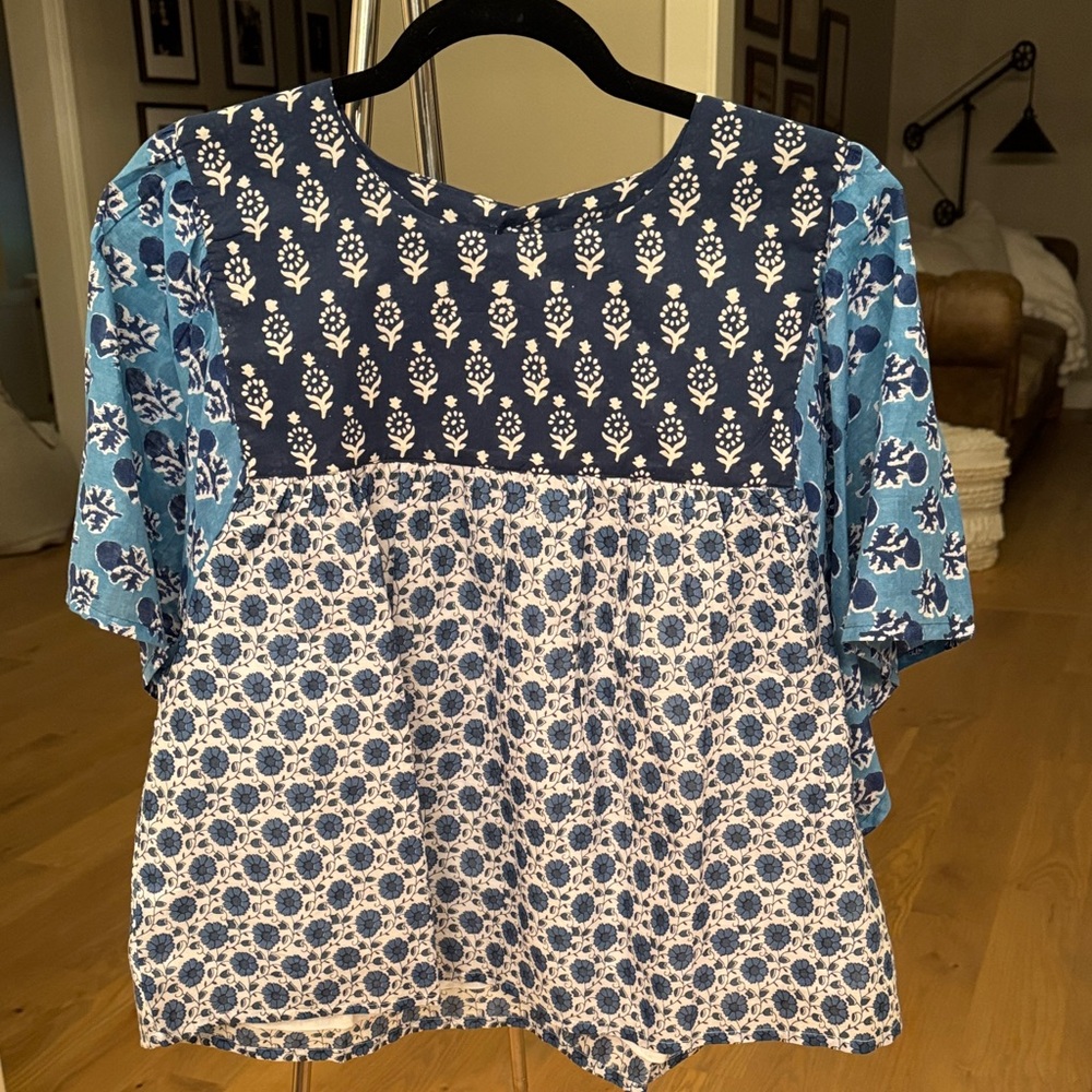 Emerson Fry Floral Blue Women's Top